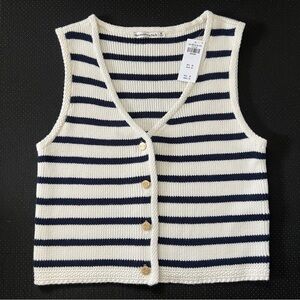 Abercrombie & Fitch Navy Striped Knit Vest